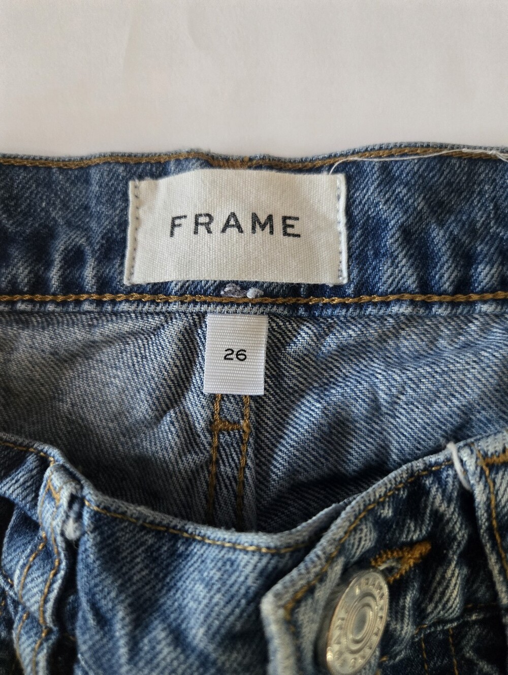 Frame Denim 100% Cotton Wide Leg High Waist Jeans Frayed Hem sz 26 - Picture 4 of 10